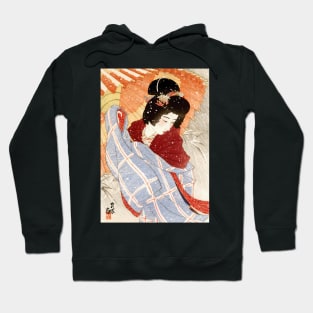 Japanese Lady in Snowstorm - Japanese Vintage Art - Ukiyo-e Hoodie